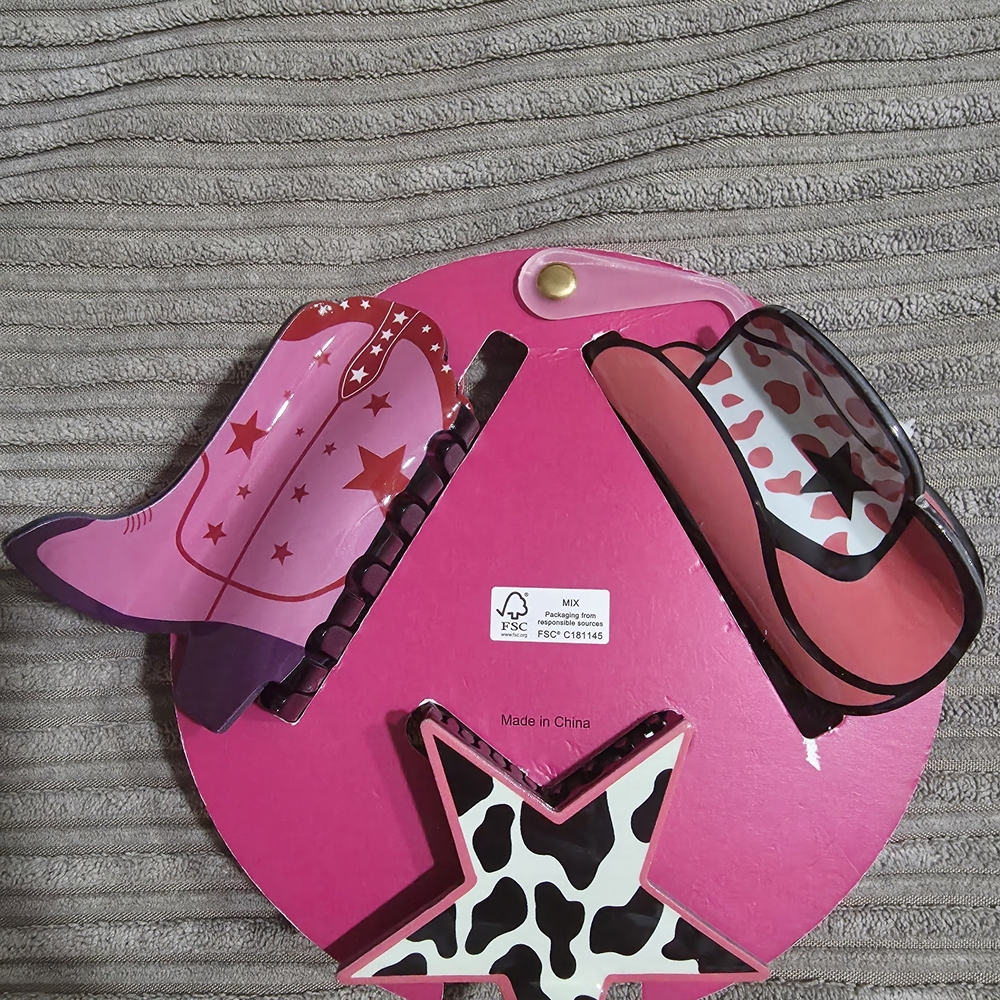 Pink Star & Cowgirl Hat Hair Clips